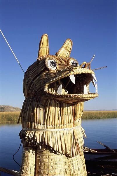 Detail of decoration on traditional reed boat