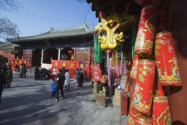 Decorations at a Temple Fair at Donyue Temple during Chinese New Year Spring Festival