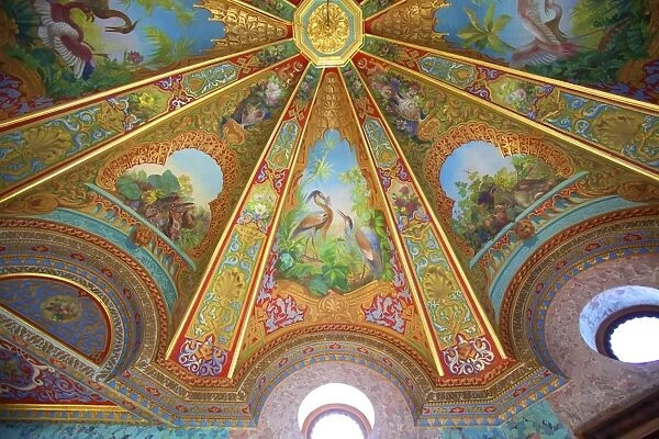 Decorative ceilings in Bathing Pavilion, Beylerbeyi Palace, Beylerbeyi, Istanbul, Anatolia, Turkey, Asia Minor, Turkey, Eurasia