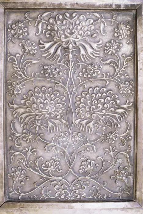 Framed Print : Detail of decorative raised metal work Framed Print : Detail of decorative raised metal work