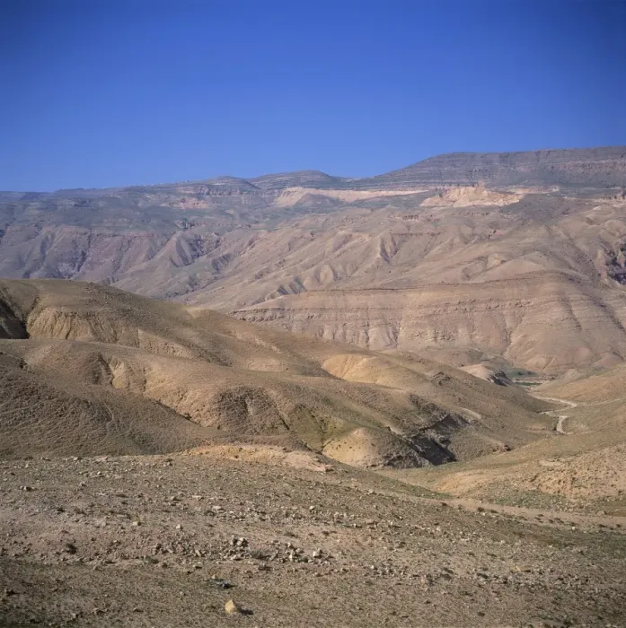 Framed Print : Deep gorge passed by the Kings Highway between Kerak and Shobak Framed Print : Deep gorge passed by the Kings Highway between Kerak and Shobak