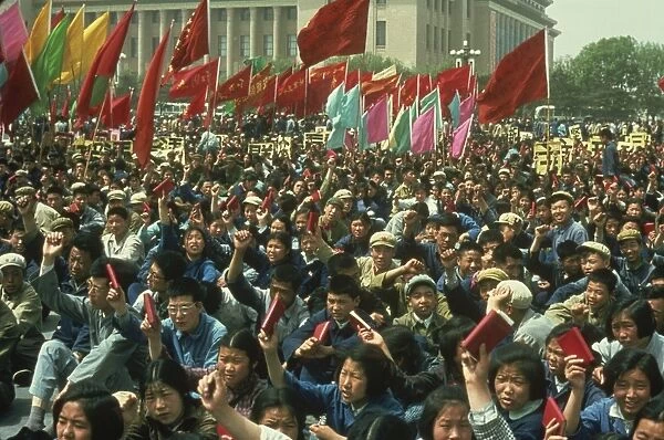 Demonstration on Tiananmen Square during the Cultural Revolution in 1967