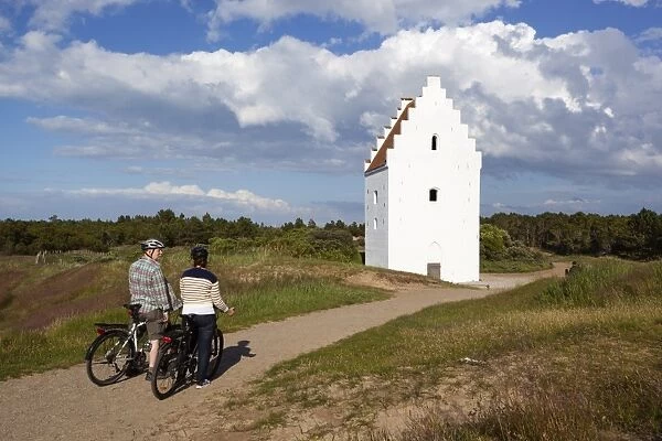 Den Tilsandede Kirke (Buried Church) buried by sand drifts, Skagen, Jutland, Denmark, Scandinavia, Europe