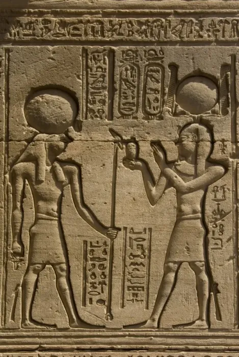 Framed Print : Dendera necropolis, Qena, Nile Valley, Egypt; carvings on the outside wall of the Temple of Hathor Framed Print : Dendera necropolis, Qena, Nile Valley, Egypt; carvings on the outside wall of the Temple of Hathor