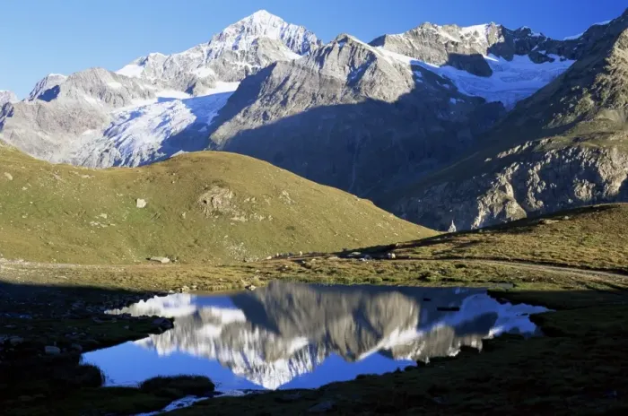 Framed Print : The Dent Blanche reflect in lake Framed Print : The Dent Blanche reflect in lake