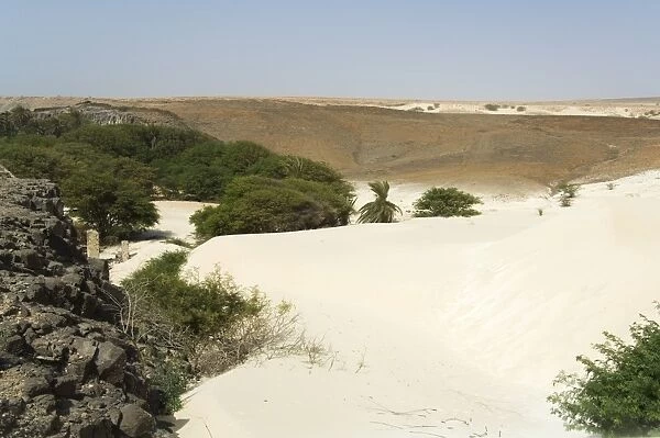 Desert and sand dunes in the middle of Boa Vista, Cape Verde Islands, Africa