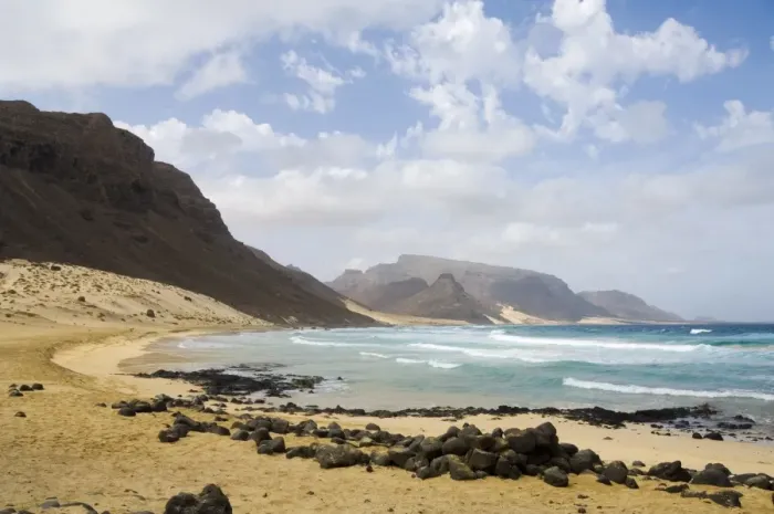 Framed Print : Deserted beach at Praia Grande, Sao Vicente, Cape Verde Islands, Africa Framed Print : Deserted beach at Praia Grande, Sao Vicente, Cape Verde Islands, Africa