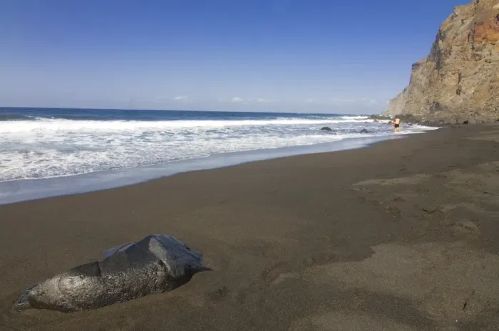 Framed Print : Deserted beach in Valle Gran Rey, La Gomera, Canary Islands, Spain, Atlantic, Europe Framed Print : Deserted beach in Valle Gran Rey, La Gomera, Canary Islands, Spain, Atlantic, Europe