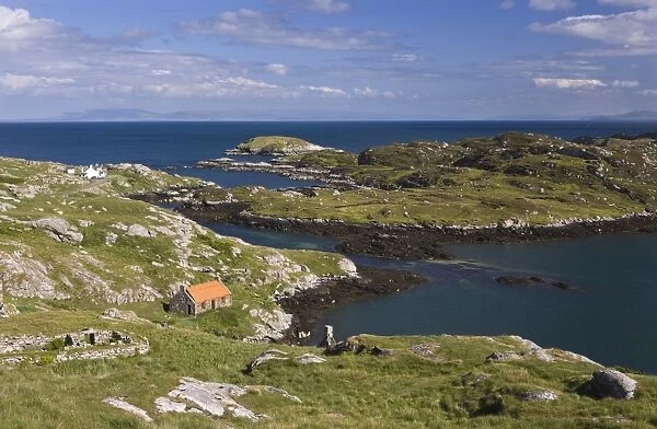 Deserted crofts at township of Manish, Isle of Harris, Outer Hebrides, Scotland