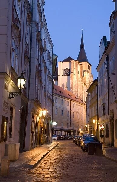 Deserted street, Old Town, Prague, Czech Republic, Europe