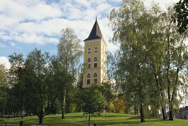 Detached belltower of Lappee Church in Central Public Park, Lappeenranta