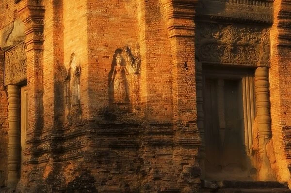 Detail, Bakong temple, Roluos, Siem Reap, Cambodia, Indochina, Southeast Asia, Asia