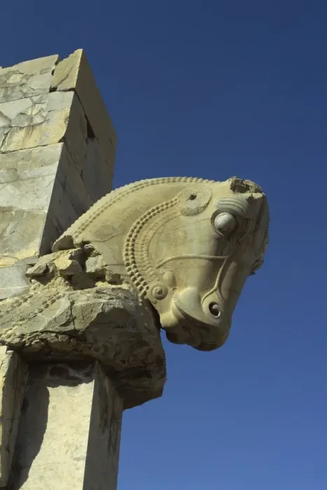 Framed Print : Detail, carving of horse on gateway to Hall of One Hundred columns, Persepolis Framed Print : Detail, carving of horse on gateway to Hall of One Hundred columns, Persepolis