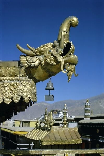Detail, Jokhang temple, Lhasa, Tibet, China, Asia