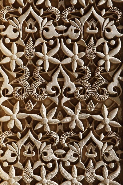 Detail, Nasride Palace sculptures, Alhambra, UNESCO World Heritage Site, Granada