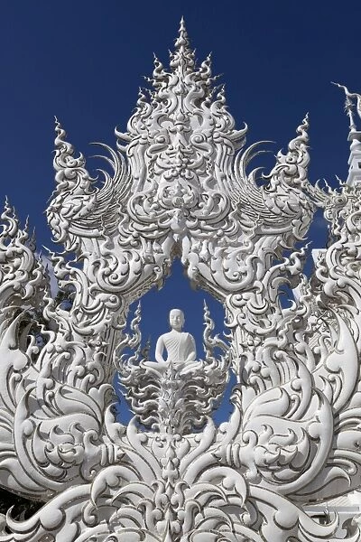 Detail, Wat Rong Khun (White Temple), Chiang Rai, Northern Thailand, Thailand, Southeast Asia, Asia