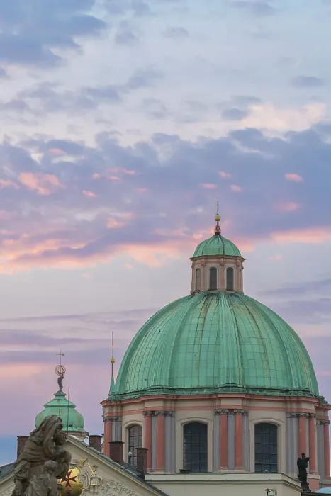 Framed Print : Details of dome of Church of Saint Francis of Assisi at sunrise, Prague, Bohemia, Czech Republic (Czechia), Europe Framed Print : Details of dome of Church of Saint Francis of Assisi at sunrise, Prague, Bohemia, Czech Republic (Czechia), Europe