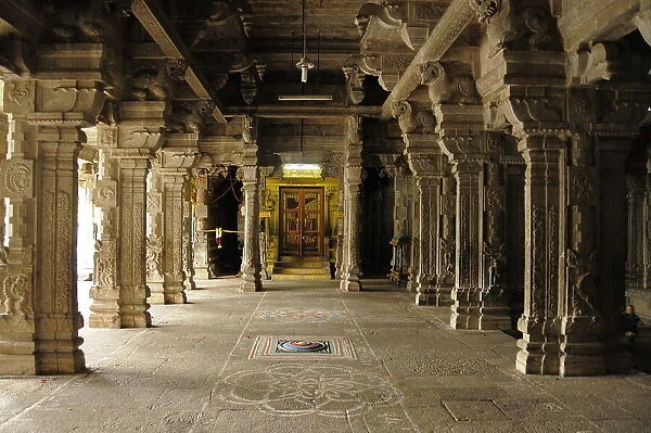 Devaraja Swami Temple, Hundred Pillared Mandapam, Kanchipuram, India, Asia
