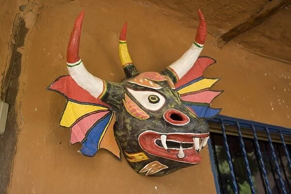 Devil mask, Aldea, Margarita island, Caribbean, Venezuela, South America