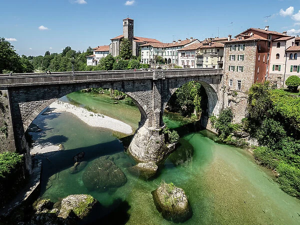 Devil's Bridge over the Natisone River, Cividale del Friuli, Udine, Friuli Venezia Giulia, Italy, Europe