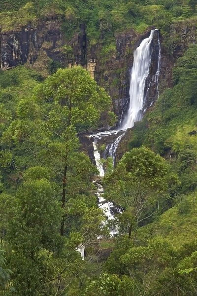 Devon Falls waterfall, Nuwara Eliya District, Sri Lanka, Asia