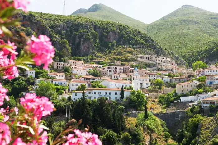 Framed Print : Dhermi, village of the Ionian Coast leaning against the Ceraunian Mountains, Albania, Europe Framed Print : Dhermi, village of the Ionian Coast leaning against the Ceraunian Mountains, Albania, Europe