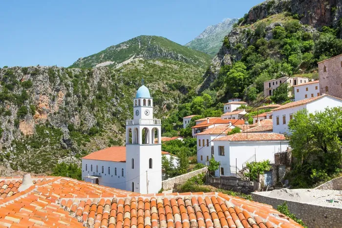 Framed Print : Dhermi, village of the Ionian Coast leaning against the Ceraunian Mountains, Albania, Europe Framed Print : Dhermi, village of the Ionian Coast leaning against the Ceraunian Mountains, Albania, Europe