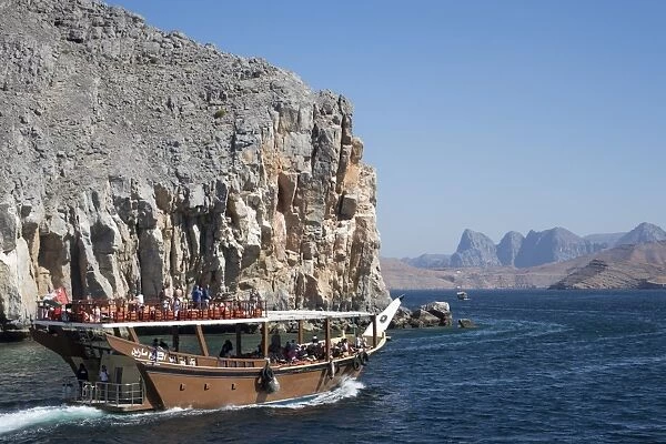 Dhow in Musandam fjords, Oman, Middle East