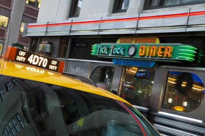 Framed Print : Diner in Midtown Manhattan, New York City, New York, United States of America Framed Print : Diner in Midtown Manhattan, New York City, New York, United States of America