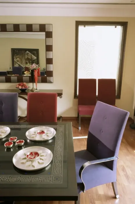 Framed Print : Dining room in contemporary home of a wealthy owner Framed Print : Dining room in contemporary home of a wealthy owner