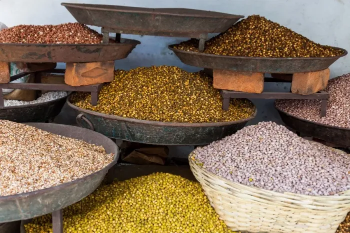 Framed Print : Dishes of spices for sale in a street market in the city of Udaipur, Rajasthan, India Framed Print : Dishes of spices for sale in a street market in the city of Udaipur, Rajasthan, India