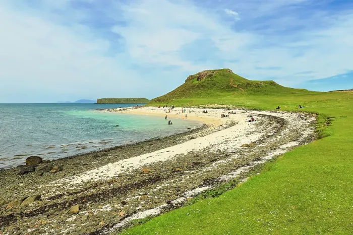 Framed Print : Distinctive rocky headland and popular white sand beach of eroded coral in the North West near Dunvegan, Coral Beach, Claigan, Dunvegan, Skye, Inner Hebrides, Scotland, United Kingdom, Europe Framed Print : Distinctive rocky headland and popular white sand beach of eroded coral in the North West near Dunvegan, Coral Beach, Claigan, Dunvegan, Skye, Inner Hebrides, Scotland, United Kingdom, Europe