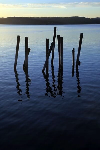 A disused pier fallen into ruins, Bohuslan, west coast of Sweden, Scandinavia, Europe