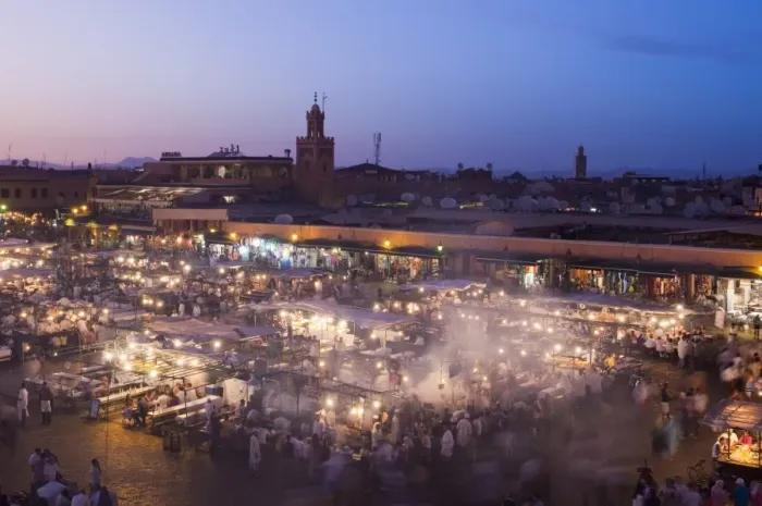 Framed Print : Djemaa el Fna Square, UNESCO World Heritage Site, Marrakech, Morocco, North Africa