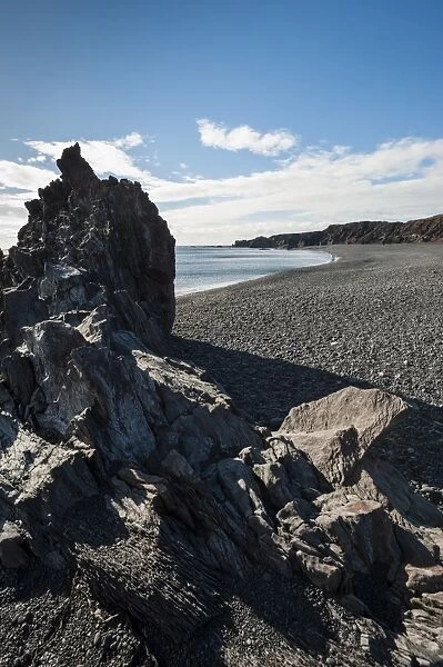 Djupalonssandur black stone beach, Snaefellsnes Peninsula, Iceland, Polar Regions