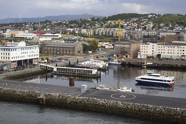 Docks in the Brattora District, Trondheim City, Nord-Trondelag Region, Norway