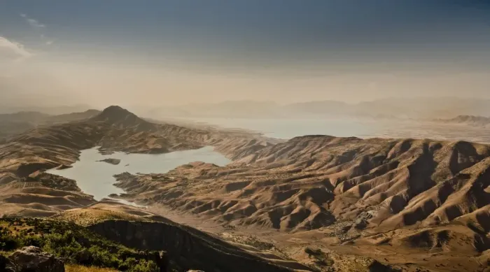 Framed Print : Dokan lake and dam, Iraq, Middle East