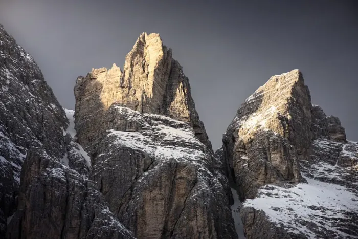 Framed Print : Dolomites mountain with snow at sunset, Trentino-Alto Adige, Italy, Europe Framed Print : Dolomites mountain with snow at sunset, Trentino-Alto Adige, Italy, Europe