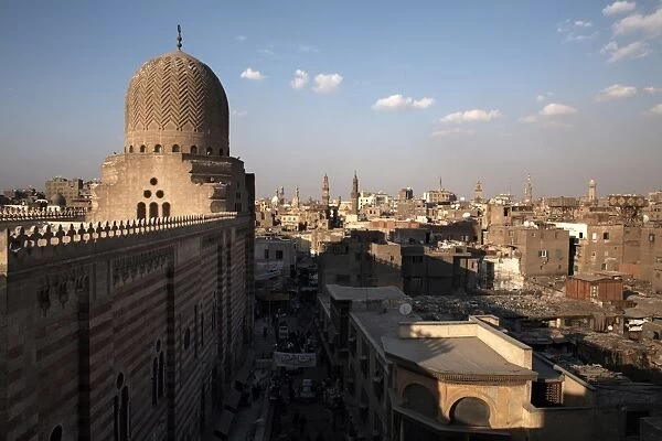 The dome of Bab Zuweila, overlooking Islamic Cairo and the area of Khan al-Khalili