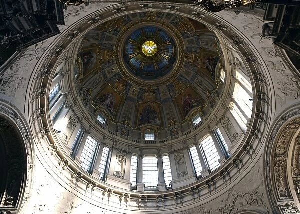 The dome, inside Berlins Cathedral, Berlin, Germany, Europe