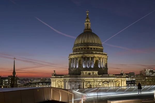 Dome of St. Pauls Cathedral from One New Change shopping mall, London, England, United Kingdom