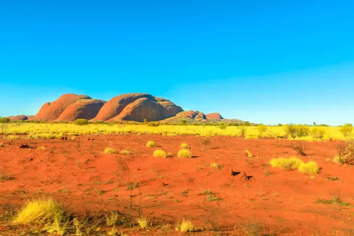 Framed Print : The domed rock formations of Kata Tjuta (Mount Olgas) in Uluru-Kata Tjuta National Park