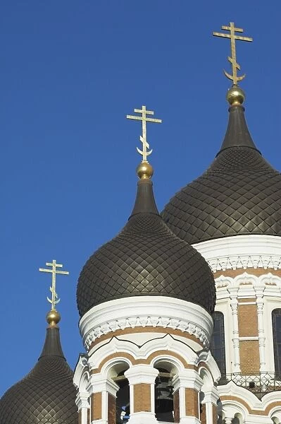 Domes of the Alexander Nevsky Cathedral, Russian Orthodox church, Toompea Hill