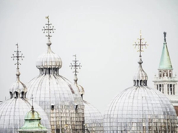 The domes of the Basilica in St. Marks Square, Venice, UNESCO World Heritage Site