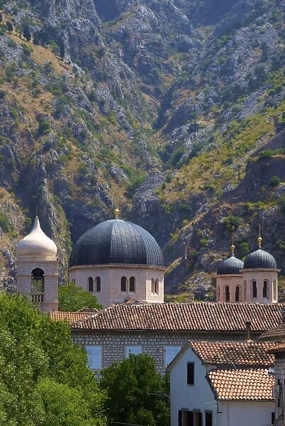 Domes of Church of St. Nicholas, Kotor, UNESCO World Heritage Site, Montenegro, Europe