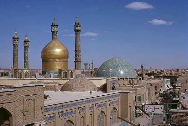 Domes and minarets of the Qom Mosque