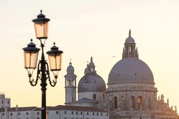 Domes of Santa Maria Della Salute at sunset, Venice, UNESCO World Heritage Site, Veneto