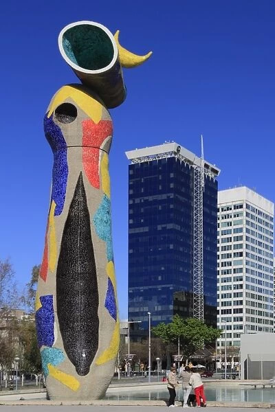 Dona i Ocell (Woman and Bird) sculpture by Joan Miro, Barcelona, Catalunya, Spain, Europe