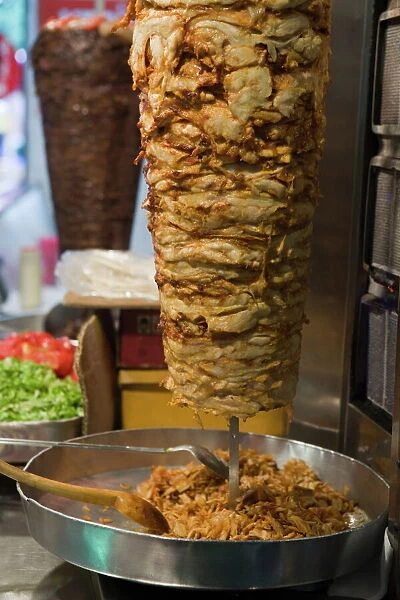 Doner kebab cooking, Istanbul, Turkey, Europe