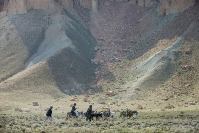 Framed Print : Donkeys and farmers make their way home near Band-e Amir, Afghanistan, Asia Framed Print : Donkeys and farmers make their way home near Band-e Amir, Afghanistan, Asia